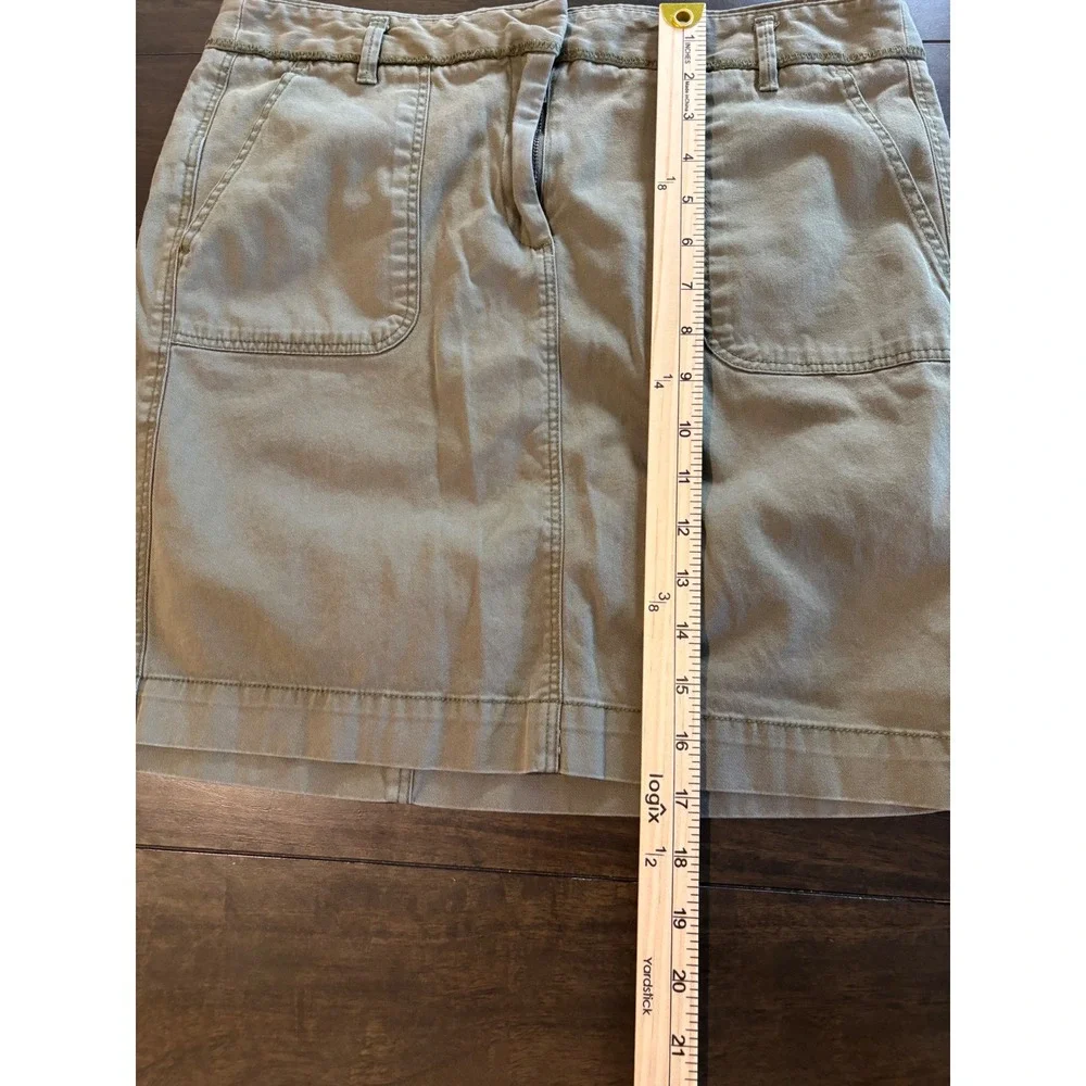 Ann Taylor LOFT Womens Olive Green Khaki Cotton Utility Mini Skirt Size 6